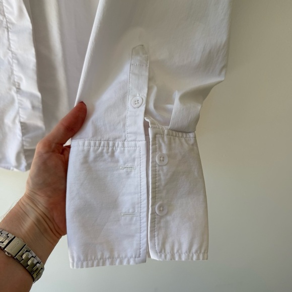 Good American The Good Shirt button up long sleeve white SZ XL patch pockets - Picture 7 of 12